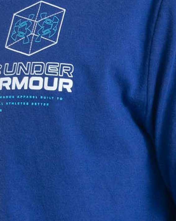 Men's UA Schematic Logo Short Sleeve in Blue image number 4
