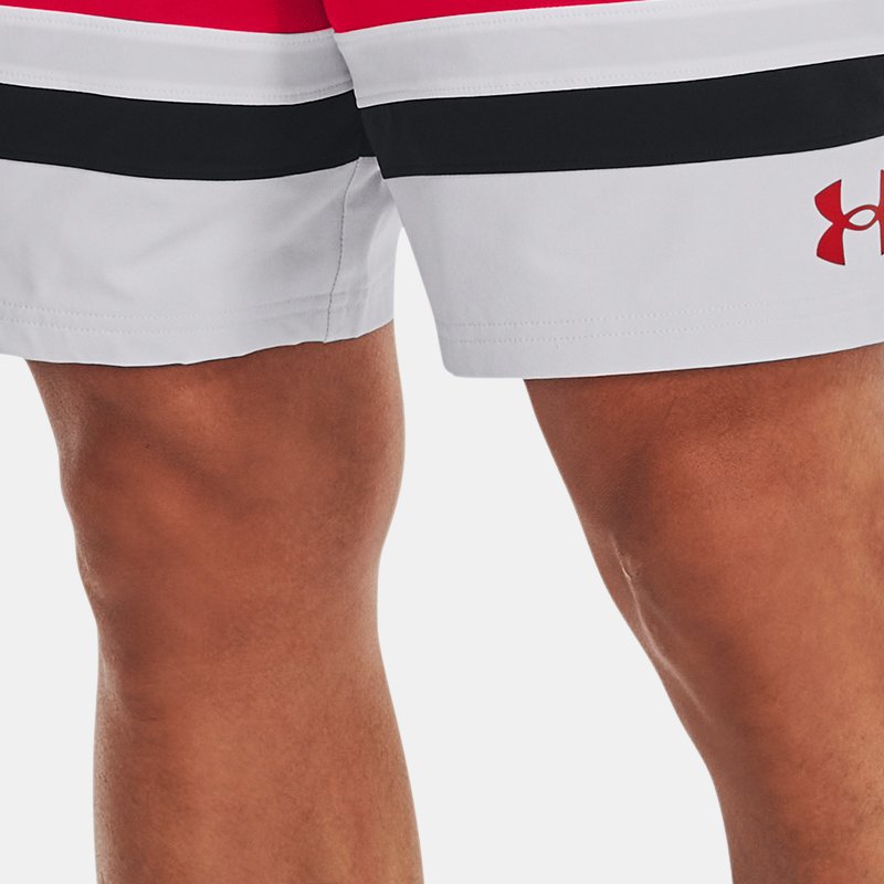Men's Under Armour Baseline Woven Shorts Red / White / Red XXL