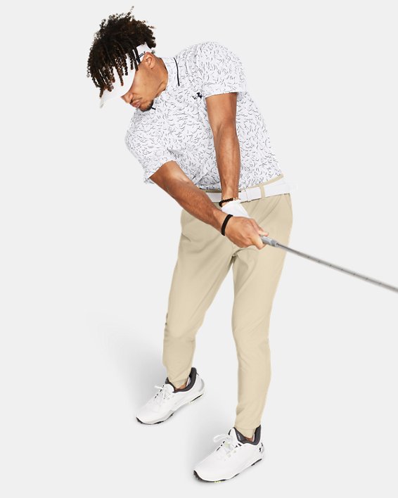 Under Armour Iso Chill Verge Golf Polo Shirt - White/Green/Navy Under Armour Iso Chill Verge Golf Polo Shirt - White/Green/Navy
