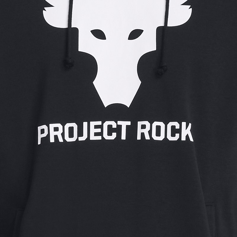 Image of Under Armour Men's Project Rock Terry Short Sleeve Hoodie Black / White XL