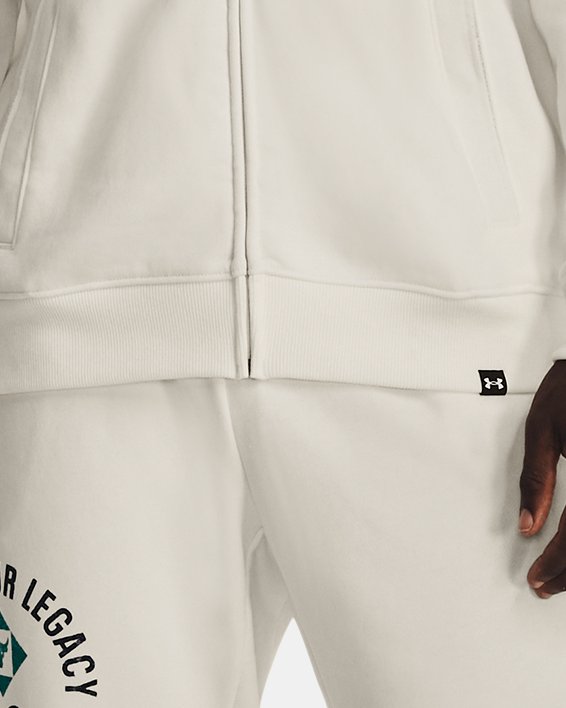 Men's Project Rock Heavyweight Terry Full-Zip in White image number 2