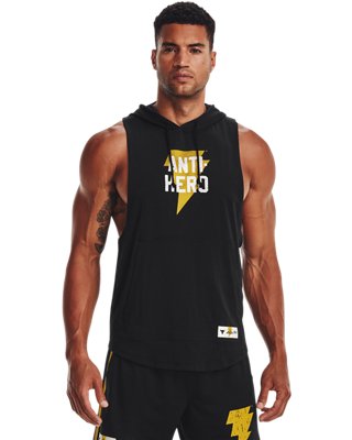 Men's Project Rock Black Adam Sleeveless Hoodie Under Armour