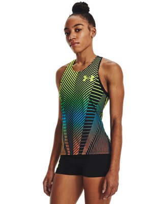 Women's UA Run Distance Singlet, Green, pdpMainDesktop image number 0