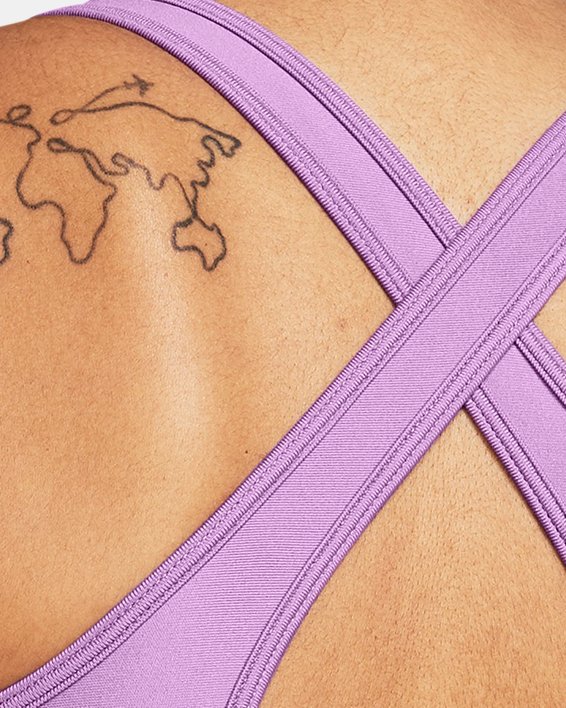 Bra deportivo UA Crossback Longline para mujer, Purple, pdpMainDesktop image number 1