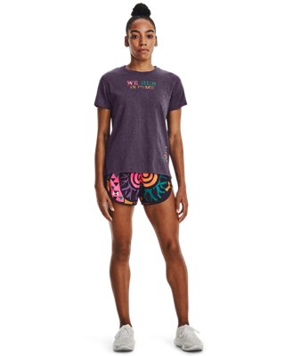 Shorts UA Run In Peace para mujer, Purple, pdpMainDesktop image number 2