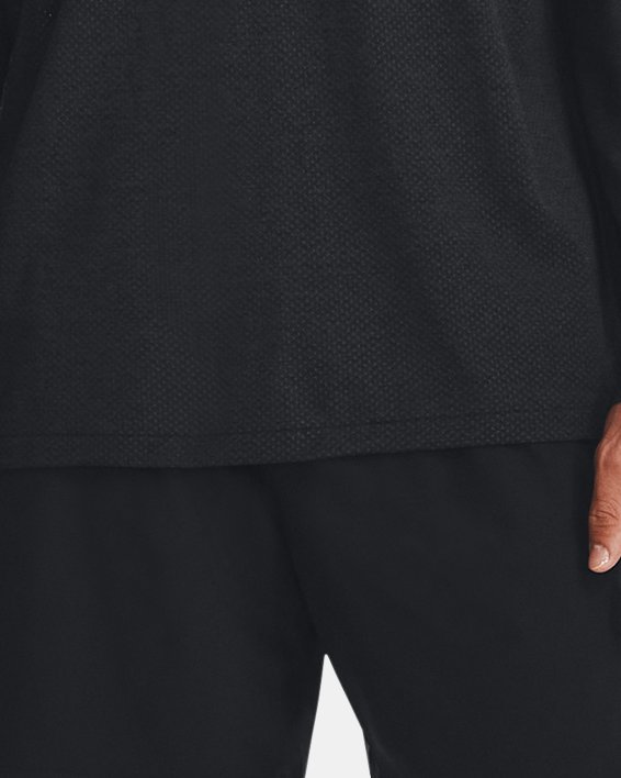 Bluza męska z krótkim zapięciem na zamek UA Seamless Stride, Black, pdpMainDesktop image number 2