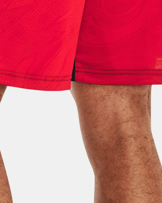 Men's UA Heatwave Hoops Shorts in Red image number 1