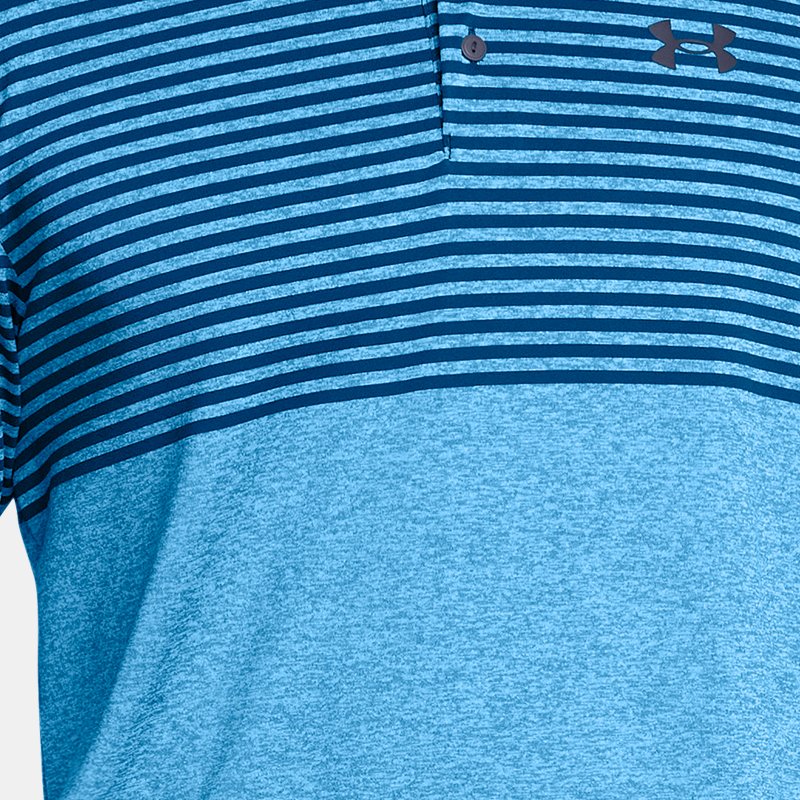 Polo Under Armour Playoff 3.0 Stripe pour homme Photon Bleu / Midnight Bleu Marine / Midnight Bleu Marine XS