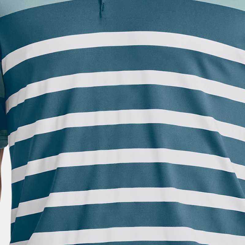 Under Armour Playoff 3.0 Stripe Poloshirt für Herren Static Blau / Still Water / Weiß
