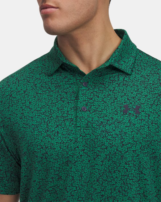 Under Armour Playoff 3.0 Printed Golf Polo Shirt - Stream/White/Black Under Armour Playoff 3.0 Printed Golf Polo Shirt - Stream/White/Black
