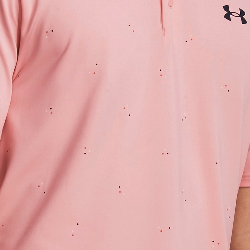 Men's Under Armour Playoff 3.0 Printed Polo Pink Fizz / White / Midnight Navy XS