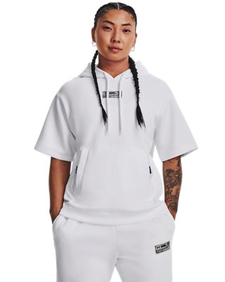 Unisex UA Summit Knit Short Sleeve Hoodie image number 4