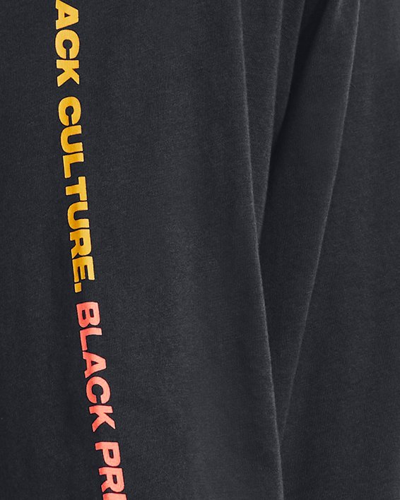 男士UA Black History Month長袖T恤 in Black image number 4