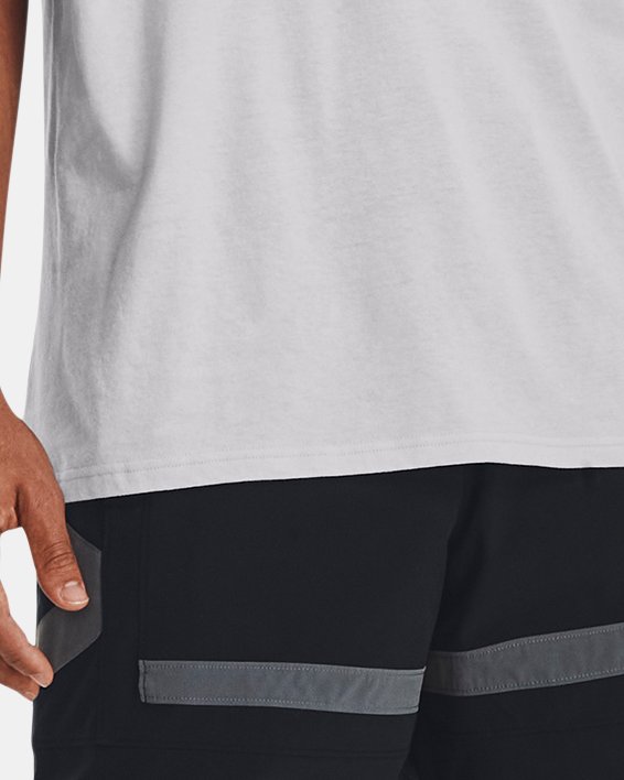 Men's UA Basketball Logo Short Sleeve in Gray image number 2
