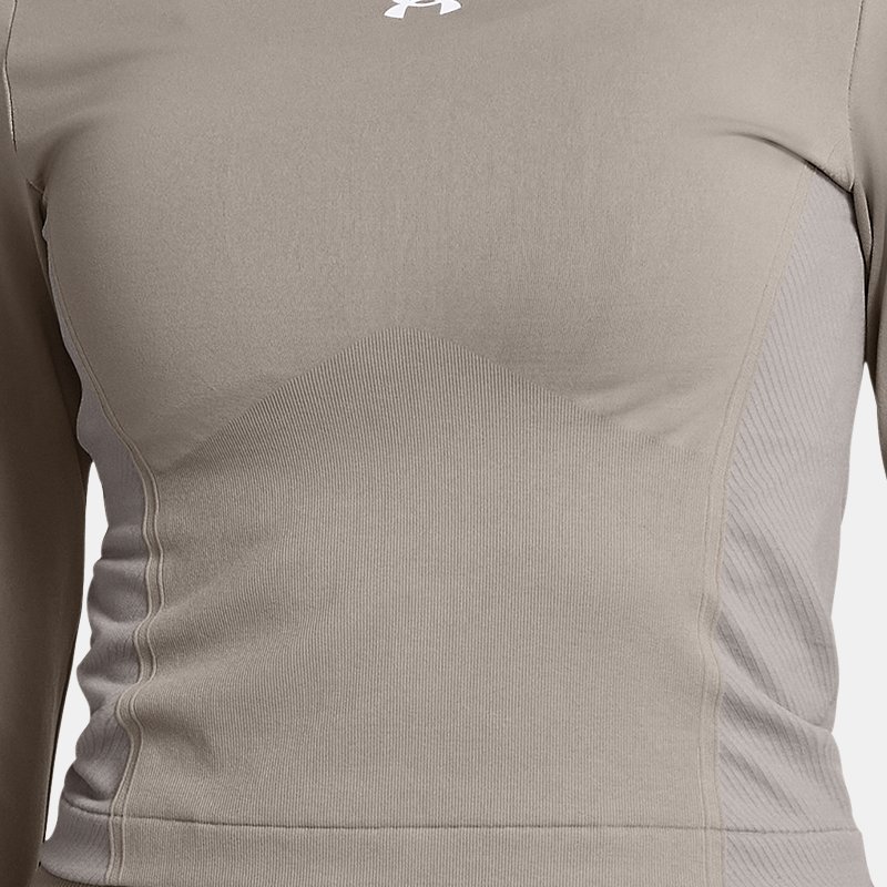 Women's Under Armour Train Seamless Long Sleeve Pewter / White L
