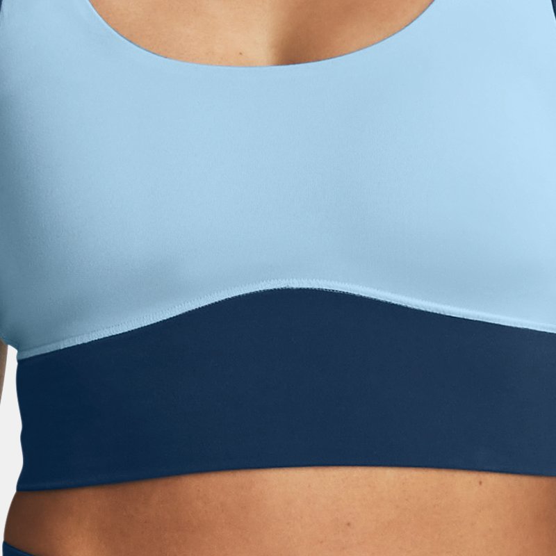 Camiseta sin mangas Under Armour Meridian Fitted Crop para mujer Blizzard / Varsity Azul L