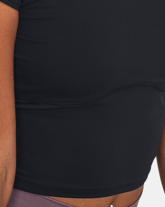 Tee-shirt à manches courtes UA Meridian Fitted pour femme, Black, pdpMainDesktop image number 2
