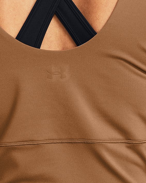 UA Meridian Enganliegendes Kurzarm-Shirt für Damen, Brown, pdpMainDesktop image number 1