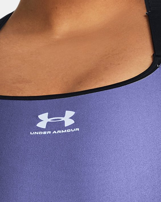Women's HeatGear® Armour High Sports Bra, Purple, pdpMainDesktop image number 3
