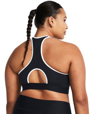 Bra deportivo de sujeci&oacute;n alta con estampado HeatGear Armour&reg; para mujer, Black, pdpMainDesktop image number 7