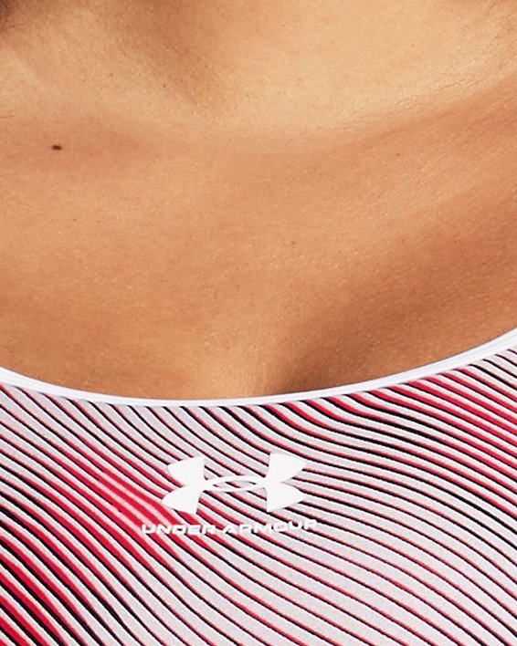 Women's HeatGear® Armour High Printed Sports Bra in Red image number 5