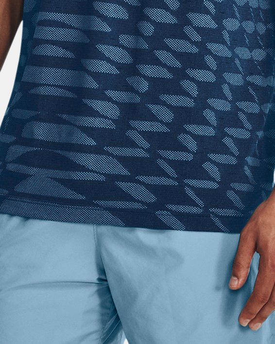 Men's UA Seamless Ripple Short Sleeve in Blue image number 2