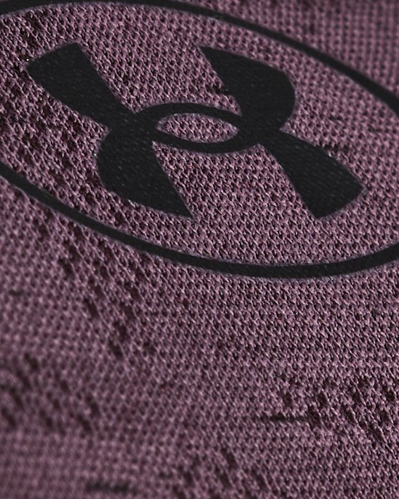 男士UA Seamless Ripple短袖T恤 in Purple image number 3