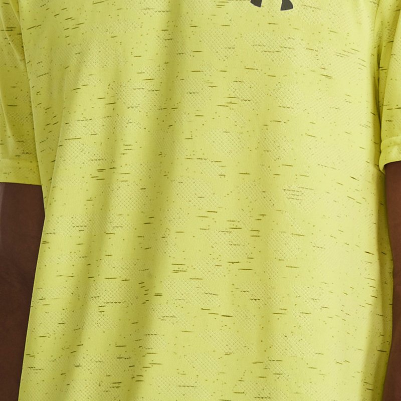 Camiseta de manga corta Under Armour Seamless Ripple para hombre Lime Amarillo / Marine OD Verde L