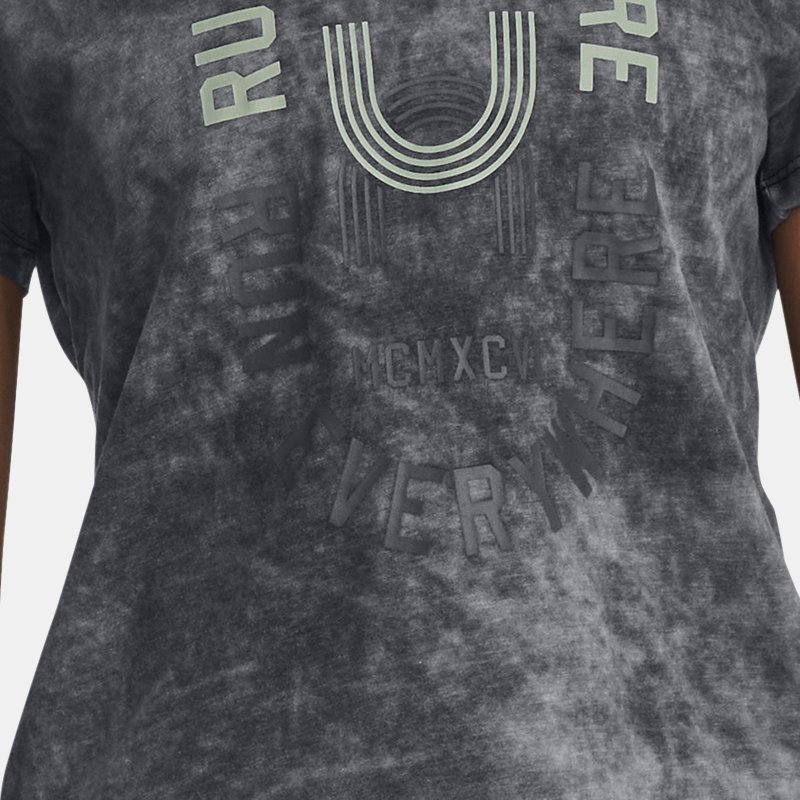 T-shirt à manches courtes Under Armour Run Everywhere Graphic pour femme Noir / réfléchissant XS