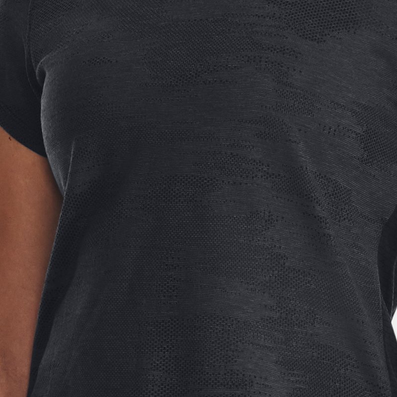 Tee-shirt à manches courtes Under Armour Streaker Speed Camo pour femme Noir / réfléchissant XS