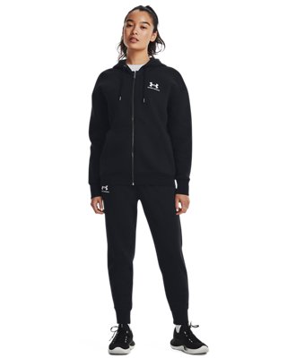 Sudadera UA Essential Fleece Full-Zip para mujer, Black, pdpMainDesktop image number 2
