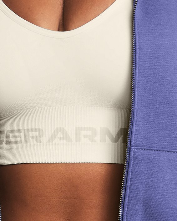 Sudadera con cremallera completa UA Essential Fleece para mujer, Purple, pdpMainDesktop image number 0