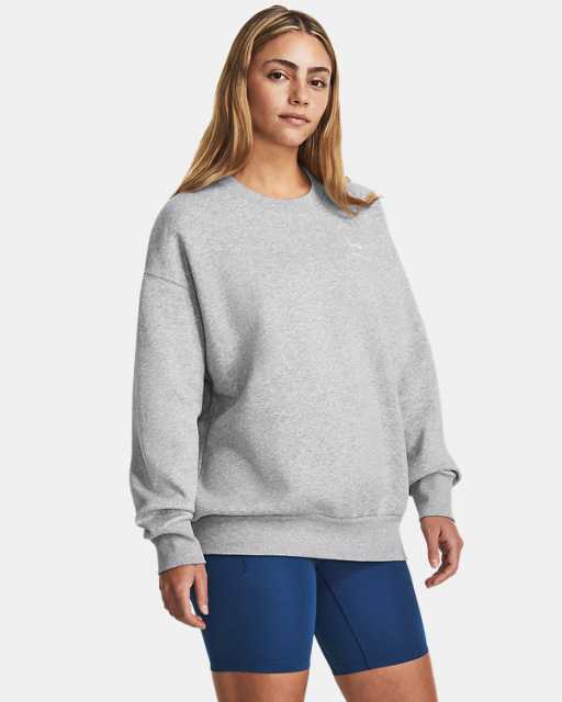 UA Rival Oversize-Fleece Oberteil mit Rundhalsausschnitt für Damen UA Rival Oversize-Fleece Oberteil mit Rundhalsausschnitt für Damen