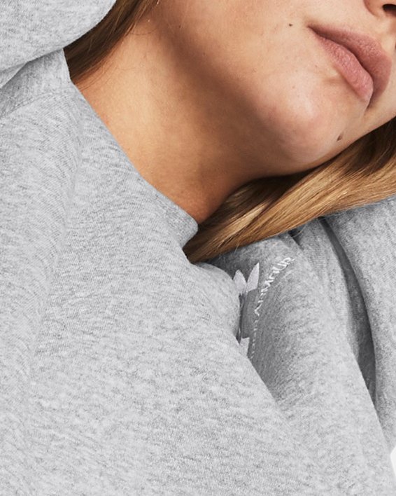 Haut à col ras du cou oversize UA Essential Fleece pour femme, Gray, pdpMainDesktop image number 2