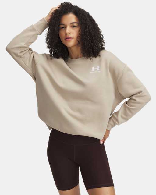 UA Rival Oversize-Fleece Oberteil mit Rundhalsausschnitt für Damen UA Rival Oversize-Fleece Oberteil mit Rundhalsausschnitt für Damen