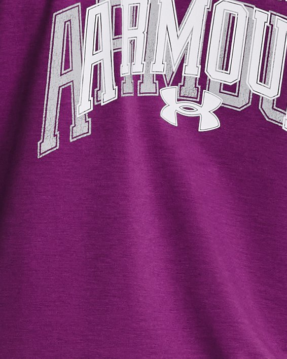 UA Rival Rundhals-Oberteil aus French-Terry mit Grafik für Damen, Purple, pdpMainDesktop image number 1
