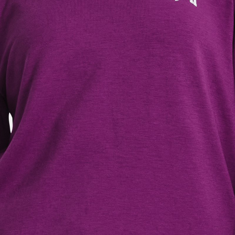 Damesshirt Under Armour Rival Terry Graphic Crew Mystic Magenta / Wit XS