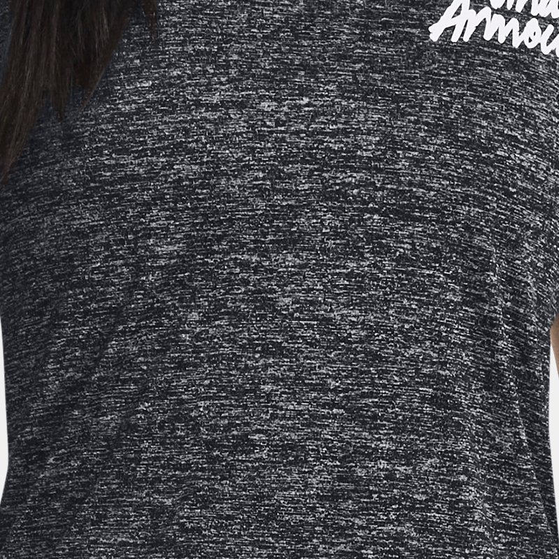 Camiseta de manga corta estampada Under Armour Tech™ Twist para mujer Negro / Blanco / Blanco XS