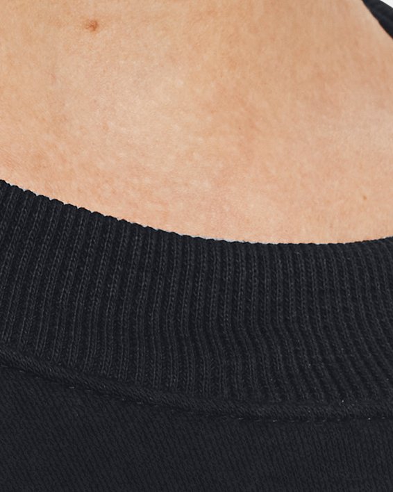 Haut à col ras du cou oversize UA Rival Fleece pour femme, Black, pdpMainDesktop image number 3