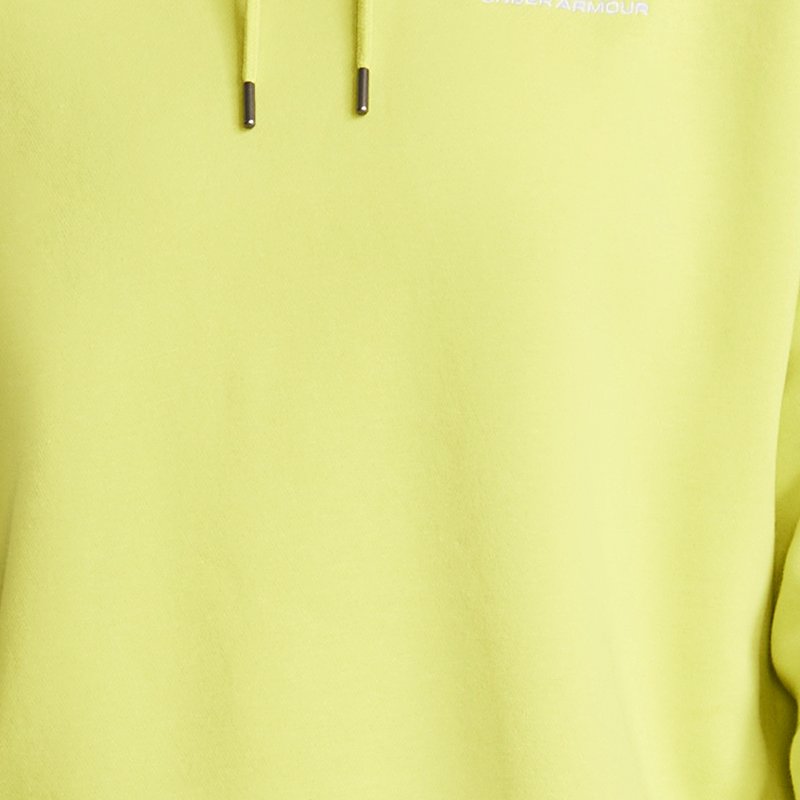 Women's Under Armour Essential Fleece Oversized Hoodie Lime Yellow / White XS