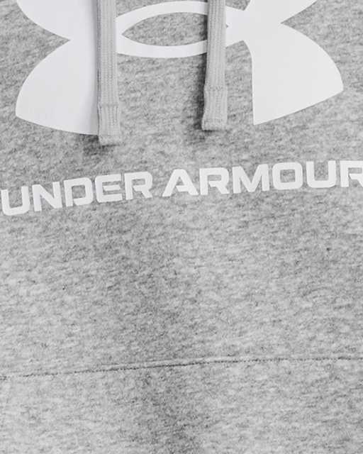 Womens Under Armour Hooded Sweatshirt Purple Gray Large Logo Size S