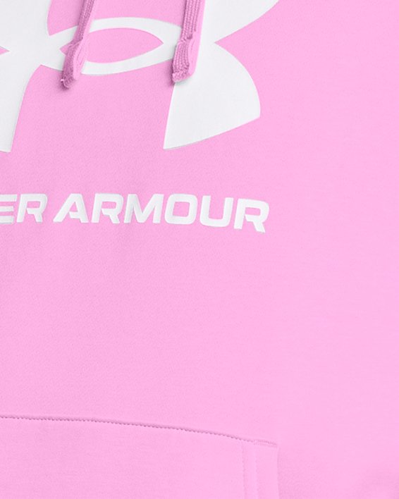 Women's UA Rival Fleece Big Logo Hoodie, Pink, pdpMainDesktop image number 0