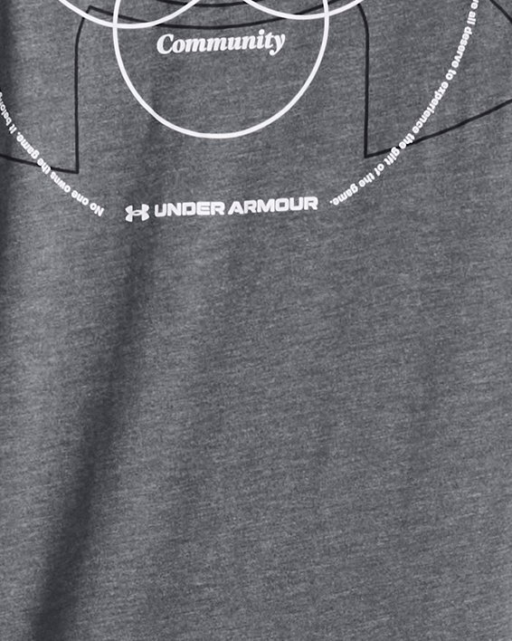 UA Kurzarm-Oberteil mit Confidence, Connection, Community-Schriftzug auf der linken Brust für Herren, Gray, pdpMainDesktop image number 1
