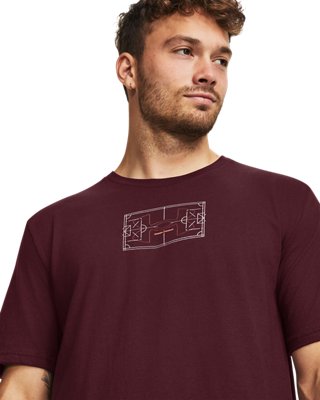 Men's UA Global Football Short Sleeve, Maroon, pdpMainDesktop image number 3