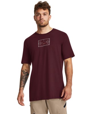 Men's UA Global Football Short Sleeve, Maroon, pdpMainDesktop image number 0
