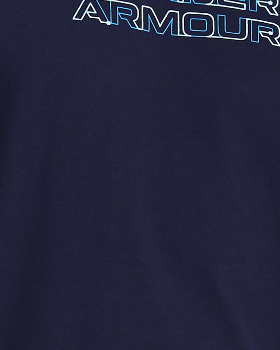 男士UA Outdoor越野短袖T恤 in Blue image number 0