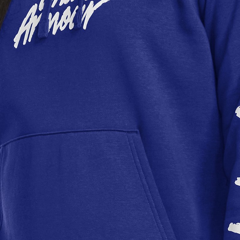 Women's  Under Armour  Rival Fleece Graphic Hoodie Royal / White XS