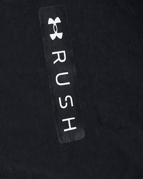 Men's UA RUSH™ Woven ½ Zip Hoodie in Black image number 4