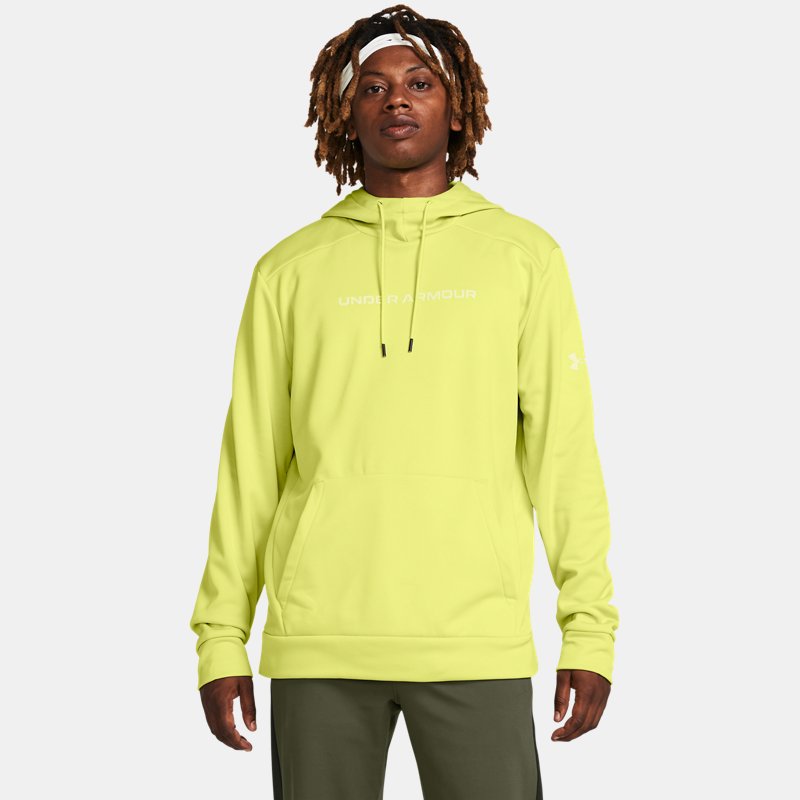 Image of Under Armour Men's Armour Fleece® Graphic Hoodie Lime Yellow / Lime Yellow M