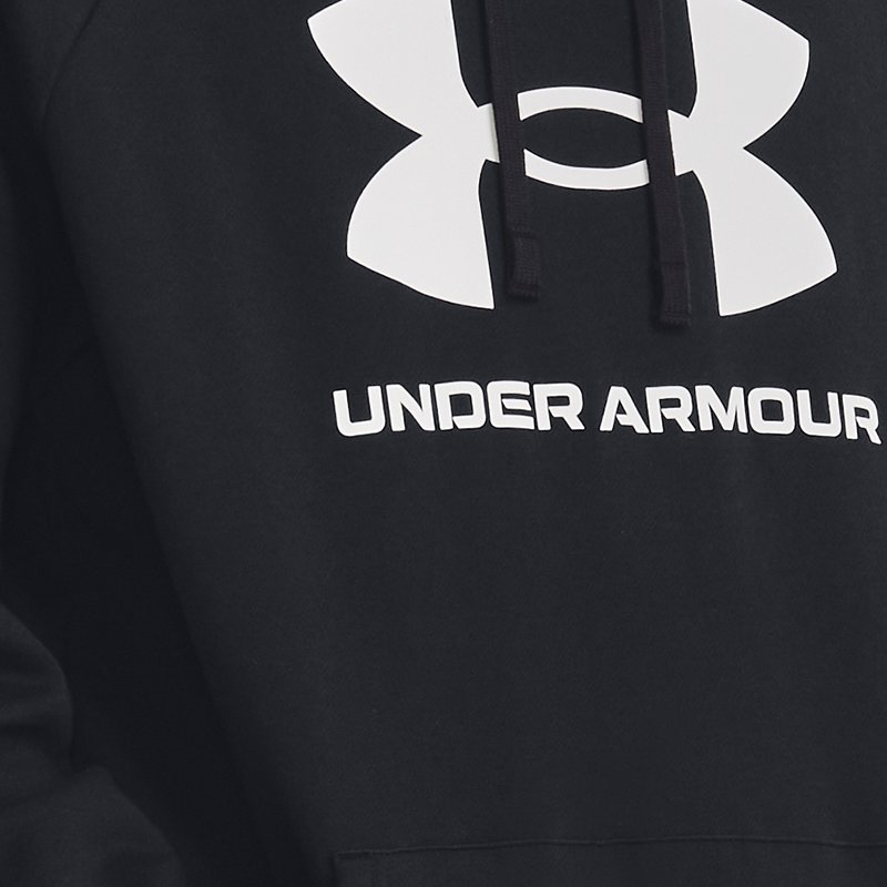 Men's Under Armour Rival Fleece Logo Hoodie Black / White XXL